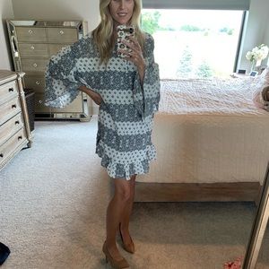 Black and white patterned dress